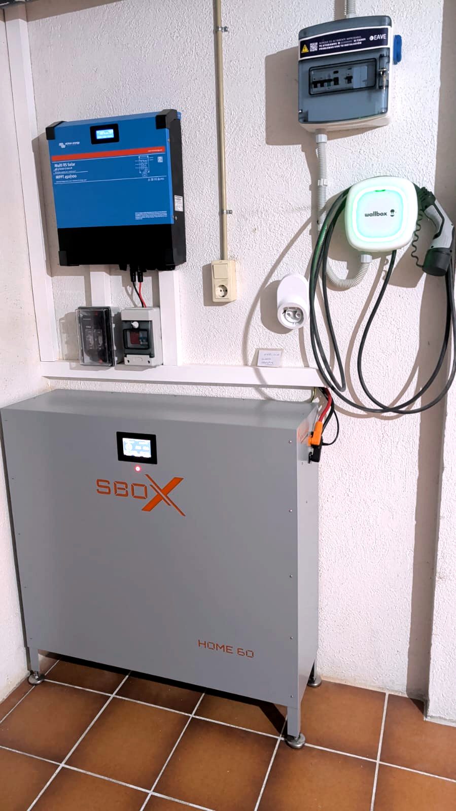 Instal·lació SBOX HOME 60 amb carregador Wallbox per a cotxe elèctric